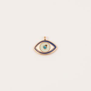 Μάτι Ροζ Χρυσό Σμαλτο 1.9x1.5cm