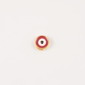 Gold Plated Eye Red Enamel 1.4cm