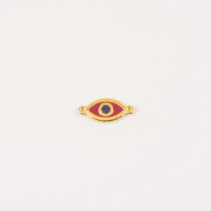 Gold Plated Eye Red Enamel 2.0x1.9cm