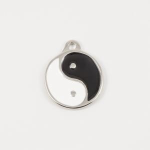 Μεταλλικό Yin & Yang Σμάλτο 4x3.2cm