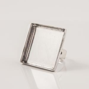 Ring Base Square Silver 2.6cm