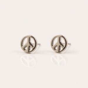 Steel Earrings "Peace Sign"