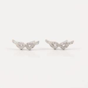 Earrings Wings Zirgons Silver