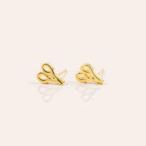 Earrings Scissors Gold 8x6mm