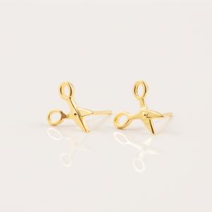 Earrings Scissors Gold 1x0.9cm
