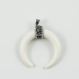 Horn White Crystals 4.7x3.6cm
