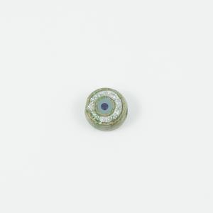 Κεραμικό Μάτι Λαδί Glitter 1.7cm