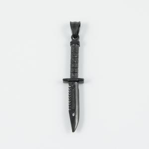Steel Knife Black Nickel 6.5x1.2cm
