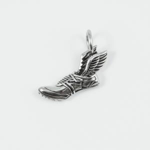 Steel Shoe-Wings Silver 3.9x1.7cm