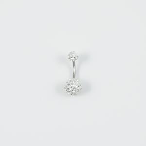 Belly Piercing Transparent Crystals 9mm