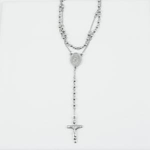 Steel Necklace Cross Silver