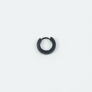 Steel Hoop Earring Black 1.1x0.2cm