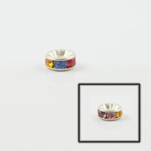 Silver Grommet Multicolored Strass 8mm