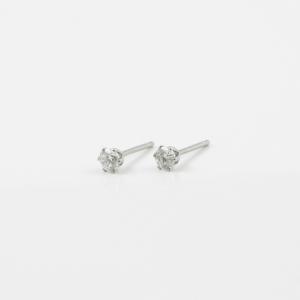 Steel Earrings Crystal 3mm
