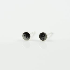 Earrings Yin & Yang 4mm