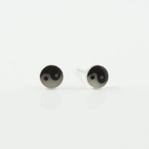 Earrings Yin & Yang 5mm