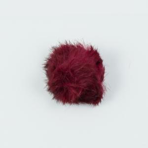 Synthetic Fur Burgundy 4cm