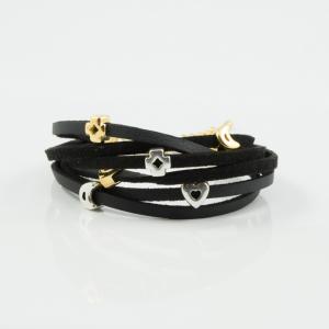Bracelet Suede Strips Black