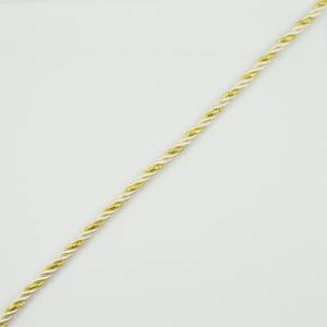 Κορδόνι Βαμβακερό Ιβουάρ-Χρυσό (5mm)