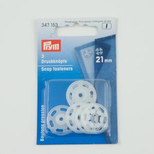 Plastic Snap Fasteners Transparent 21mm