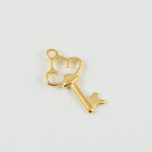 Μεταλλικό Κλειδί Χρυσό 2.8x1.5cm