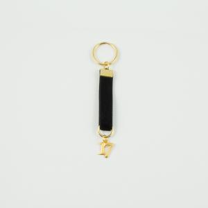 Key Ring Velvet Black "17" Gold