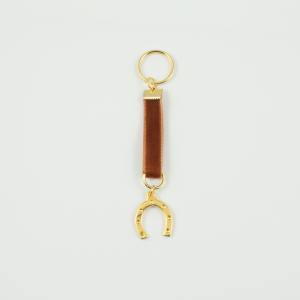 Key Ring Velvet Honey Horseshoe Gold