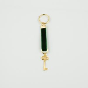 Key Ring Velvet Green Key Gold