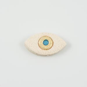 Ceramic Eye Ivory 4.8x2.7cm