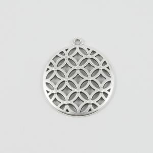 Perforated Pendant Silver 3.4x3cm
