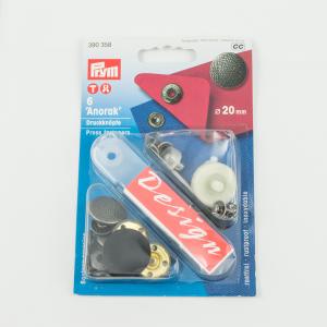 Snap Fasteners for Anorak Black 20mm