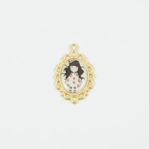 Gold Plated Pendant Girl Crown