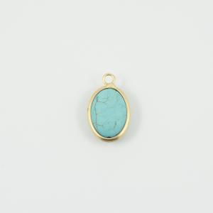 Gold Plated Pendant Turquoise Paste