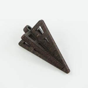 Wooden 3D Triangle Brown 5x2.3cm