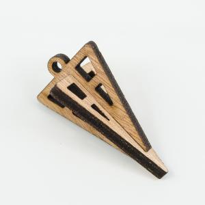 Wooden 3D Triangle Natural 5x2.3cm