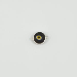 Ασημί Μάτι Κεραμικό Μαύρο 1.4x1cm