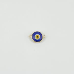 Χρυσό Μάτι Κεραμικό Μπλε 1.4x1cm
