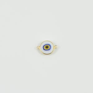 Gold Eye Ceramic White 1.4x1cm