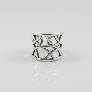 Perforated Ring Silver 2x1.7cm