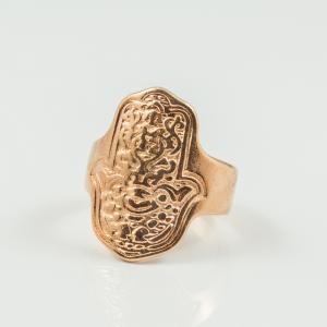Ring Hand of Hamsa Pink Gold