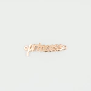 Metal "Princess" Pink Gold 3.3x1cm