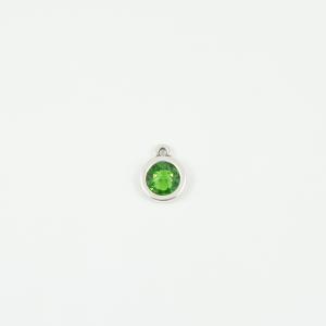 Ασημί Μενταγιόν Emerald 1.3x1cm