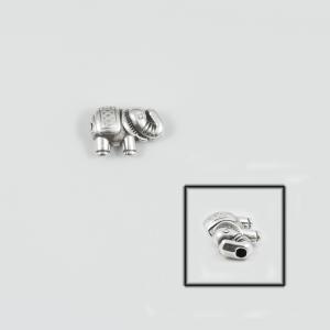 Metal Elephant Silver 1.2x0.8cm