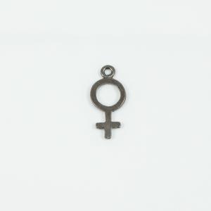 Female Symbol Black Nickel 2.4x1.1cm