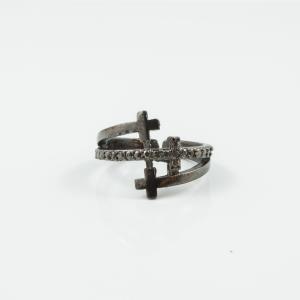 Ring Black Nickel Crosses