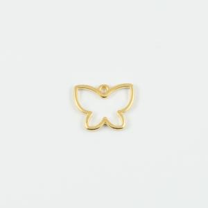 Μεταλλική Πεταλούδα Χρυσή 1.8x1.4cm