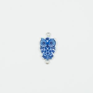 Owl Enamel White-Blue 2.6x1.4cm