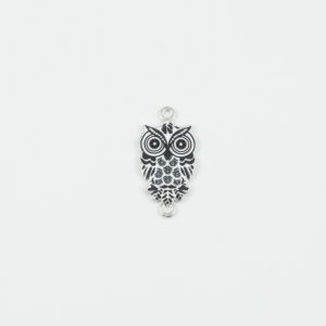 Owl Enamel White-Black 2.6x1.4cm