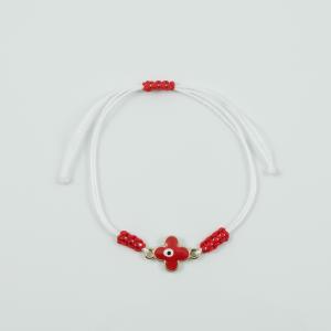 Bracelet Curved Cross Red