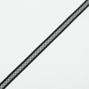 Κορδέλα Ελαστική Μαύρη Δίχτυ 13mm